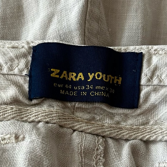 ZARA Boy’s Casual Cargo Pants in Stone - Picture 4 of 14